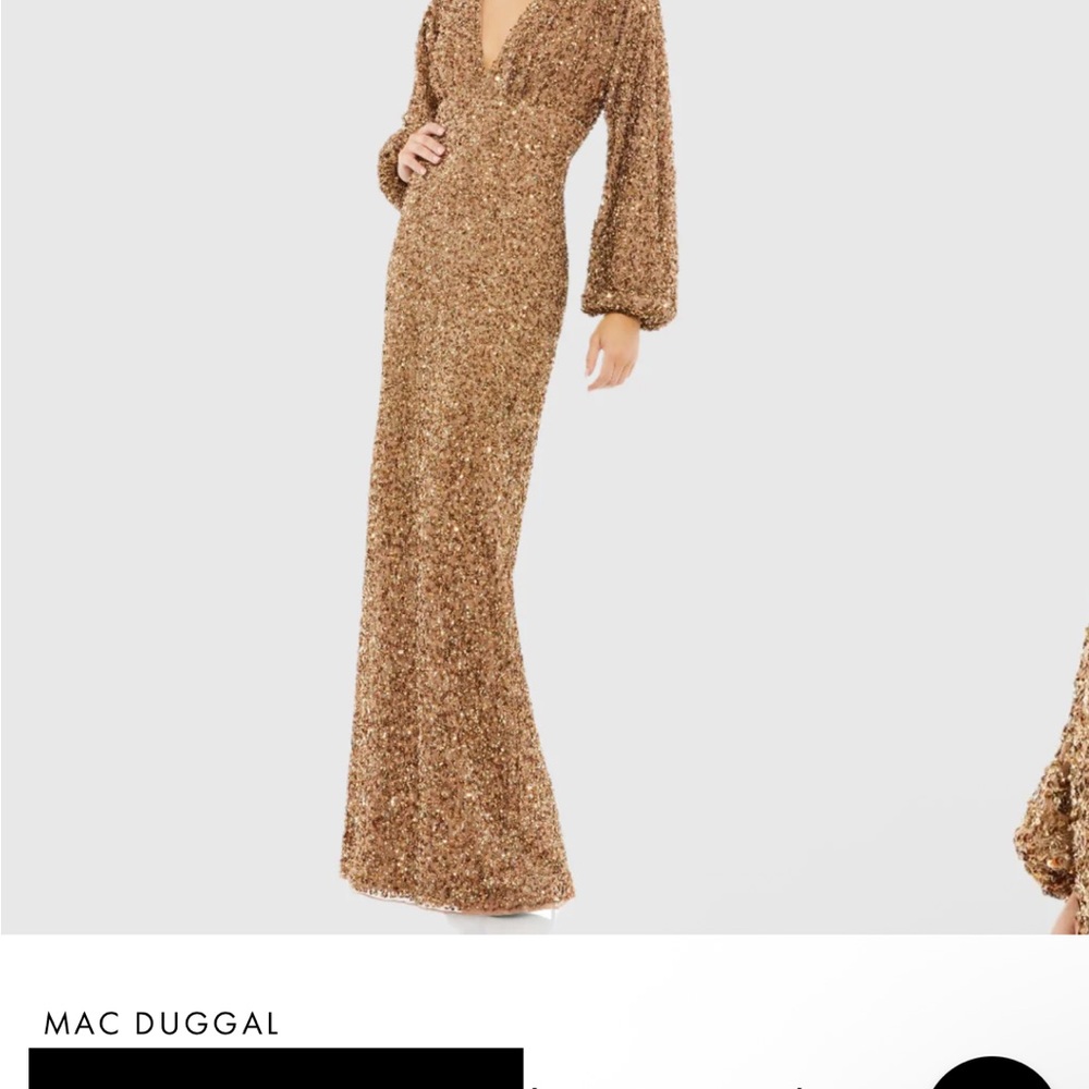 Mac Duggal Glittering Gold Evening Dress